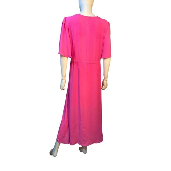 Strut & Bolt NWT Embroidered Tassel Vneck Pink White Maxi Dress Size Large - Picture 4 of 8